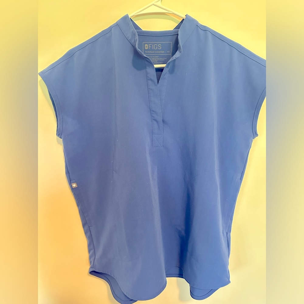 XS Winning Blue FIGS Rafaela Scrub Top